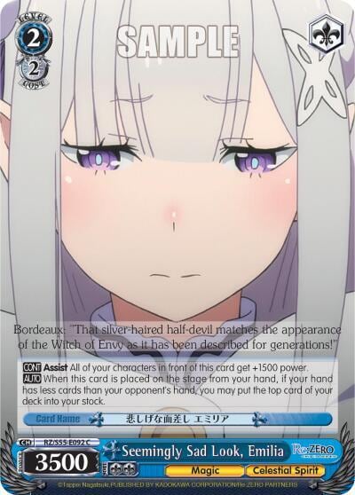 Seemingly Sad Look, Emilia, Re:ZERO Vol.2 RZ/S55-E092 C