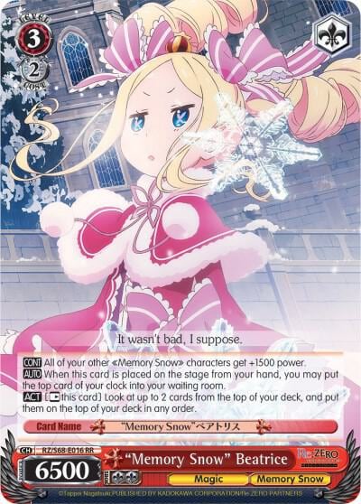 "Memory Snow" Beatrice, Re:ZERO Memory Snow RZ/S68-E016 RR