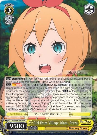 Girl from Village Irlam, Petra, Re:ZERO Memory Snow RZ/S68-E007 U