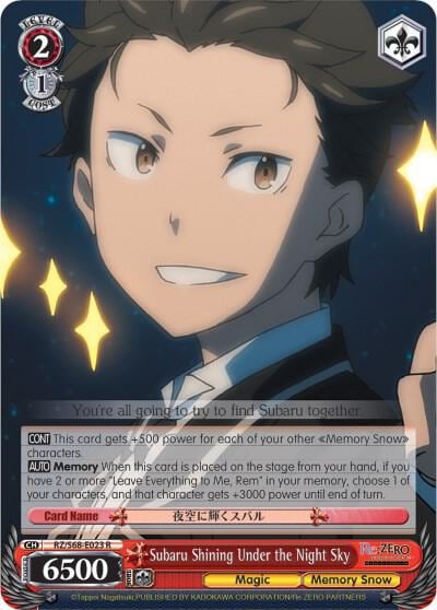 Subaru Shining Under the Night Sky, Re:ZERO Memory Snow RZ/S68-E023 R