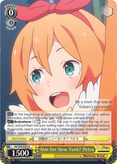 Aim for New York? Petra, Re:ZERO Memory Snow RZ/S68-E002 R