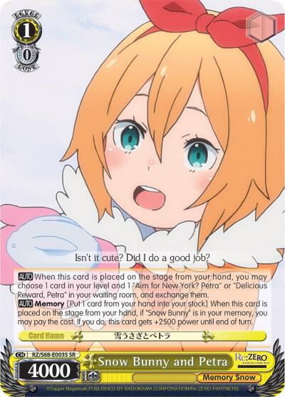Snow Bunny and Petra (SR), Re:ZERO Memory Snow RZ/S68-E003S SR