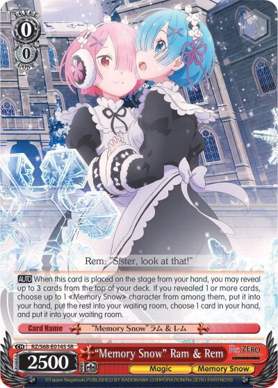 "Memory Snow" Ram & Rem (SR), Re:ZERO Memory Snow RZ/S68-E014S SR