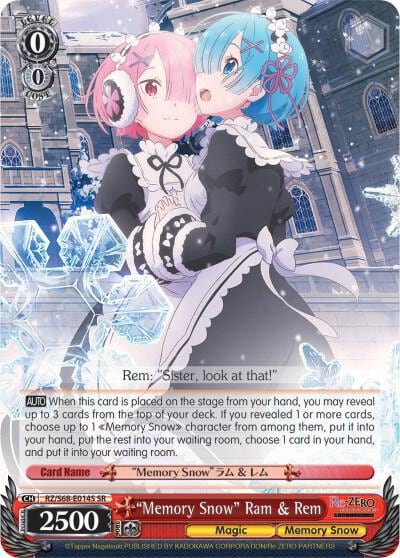 "Memory Snow" Ram & Rem (SR), Re:ZERO Memory Snow RZ/S68-E014S SR