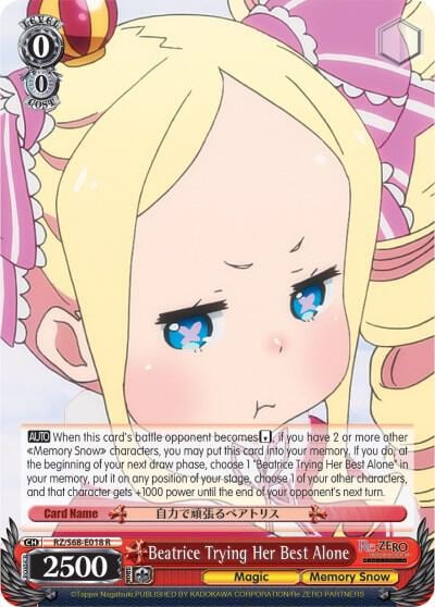 Beatrice Trying Her Best Alone, Re:ZERO Memory Snow RZ/S68-E018 R