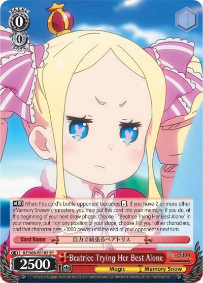 Beatrice Trying Her Best Alone (SR), Re:ZERO Memory Snow RZ/S68-E018S SR