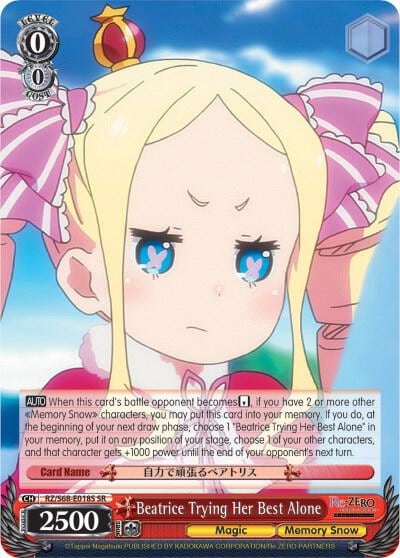Beatrice Trying Her Best Alone (SR), Re:ZERO Memory Snow RZ/S68-E018S SR