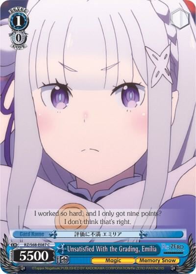 Unsatisfied With the Grading, Emilia, Re:ZERO Memory Snow RZ/S68-E087 C