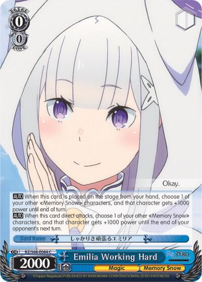 Emilia Working Hard, Re:ZERO Memory Snow RZ/S68-E084 C