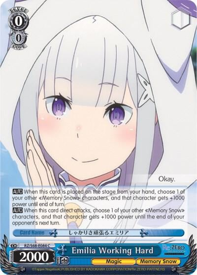 Emilia Working Hard, Re:ZERO Memory Snow RZ/S68-E084 C