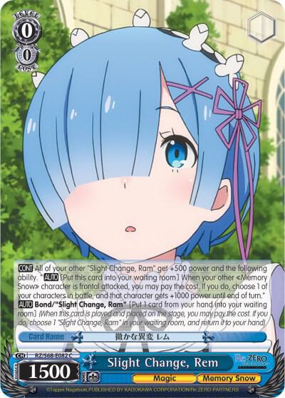 Slight Change, Rem, Re:ZERO Memory Snow RZ/S68-E082 C