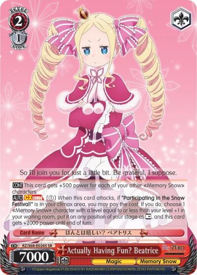 Actually Having Fun? Beatrice (SR), Re:ZERO Memory Snow RZ/S68-E024S SR