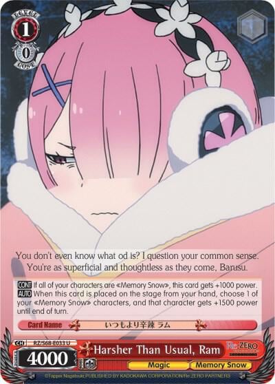 Harsher Than Usual, Ram, Re:ZERO Memory Snow RZ/S68-E033 U