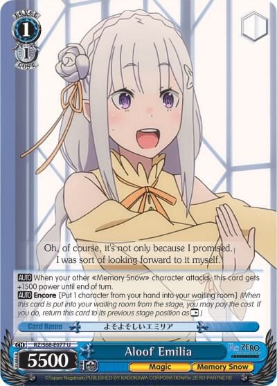 Aloof Emilia, Re:ZERO Memory Snow RZ/S68-E077 U