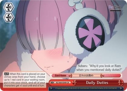 Daily Duties, Re:ZERO Memory Snow RZ/S68-E049 CR