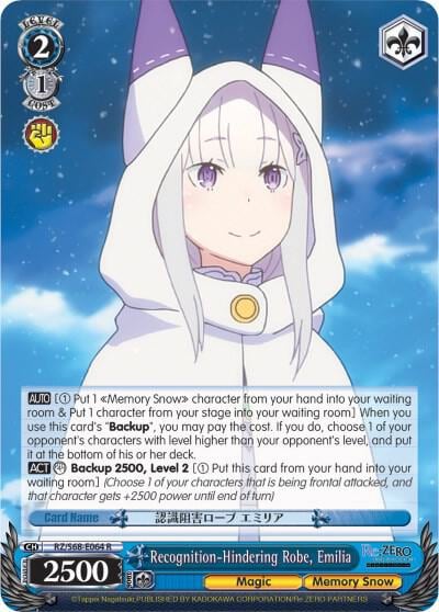 Recognition-Hindering Robe, Emilia, Re:ZERO Memory Snow RZ/S68-E064 R