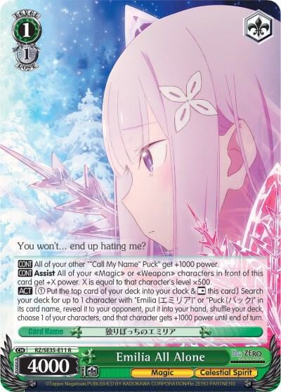 Emilia All Alone (Parallel Foil), Re:ZERO: The Frozen Bond RZ/SE35-E11 R