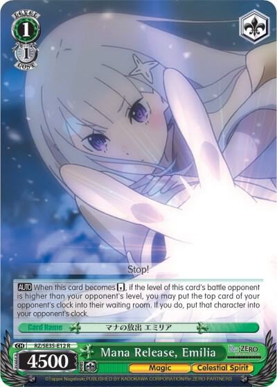 Mana Release, Emilia (Parallel Foil), Re:ZERO: The Frozen Bond RZ/SE35-E12 R
