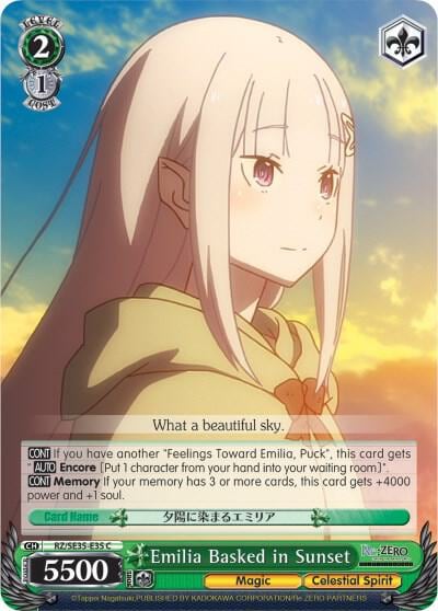 Emilia Basked in Sunset (Parallel Foil), Re:ZERO: The Frozen Bond RZ/SE35-E35 C