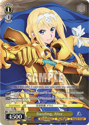 Dazzling, Alice (Foil), Sword Art Online Animation 10th Anniversary SAO/S100-PE02S