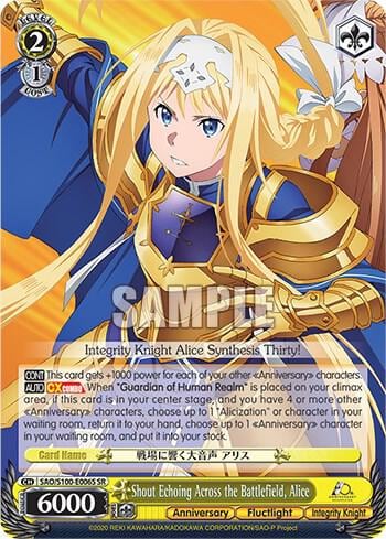 Shout Echoing Across the Battlefield, Alice (SR), Sword Art Online Animation 10th Anniversary SAO/S100-E006S SR