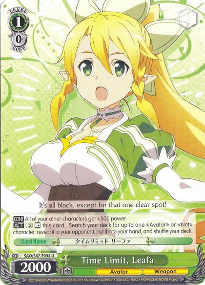 Time Limit, Leafa, Sword Art Online Re: Edit SAO/S47-E034 U