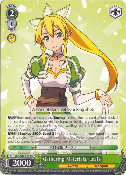 Gathering Materials, Leafa, Sword Art Online Re: Edit SAO/S47-E041 C