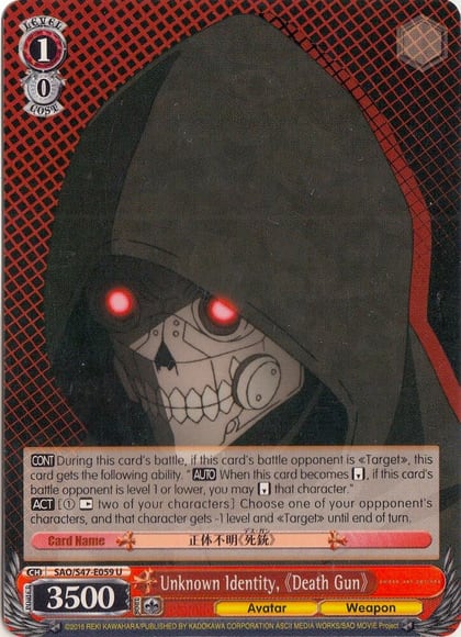 Unknown Identity, Death Gun, Sword Art Online Re: Edit SAO/S47-E059 U