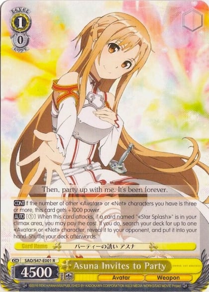 Asuna Invites to Party, Sword Art Online Re: Edit SAO/S47-E001 R