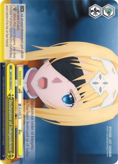 Declaration of Independence, Sword Art Online -Alicization- SAO/S65-E024 CC