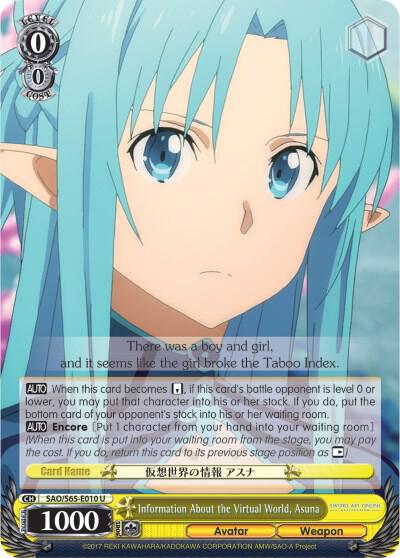 Information About the Virtual World, Asuna, Sword Art Online -Alicization- SAO/S65-E010 U