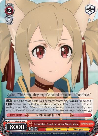 Information About the Virtual World, Silica, Sword Art Online -Alicization- SAO/S65-E063 C