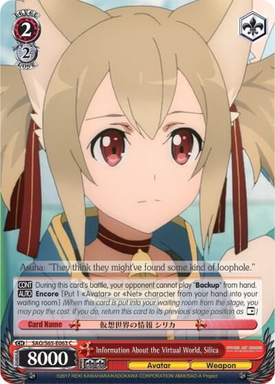 Information About the Virtual World, Silica, Sword Art Online -Alicization- SAO/S65-E063 C