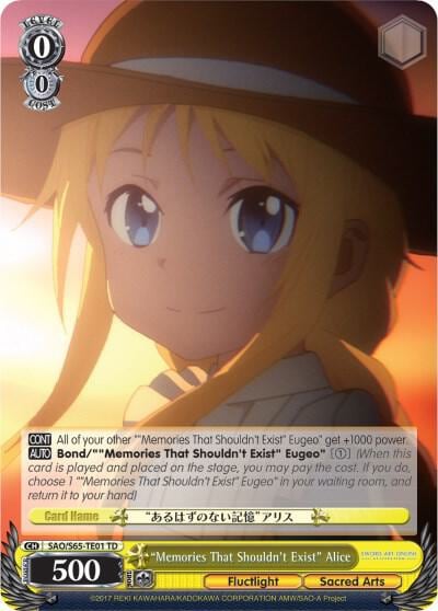 "Memories That Shouldn't Exist" Alice, Sword Art Online -Alicization- SAO/S65-TE01 TD