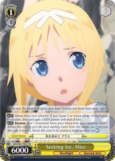 Seeking Ice, Alice, Sword Art Online -Alicization- SAO/S65-TE03 TD