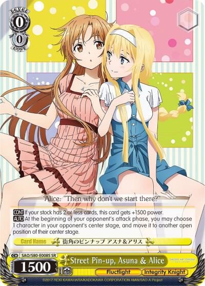 Street Pin-up, Asuna & Alice (SR), Sword Art Online -Alicization- Vol.2 SAO/S80-E008S SR