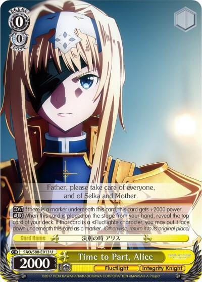 Time to Part, Alice, Sword Art Online -Alicization- Vol.2 SAO/S80-E013 U
