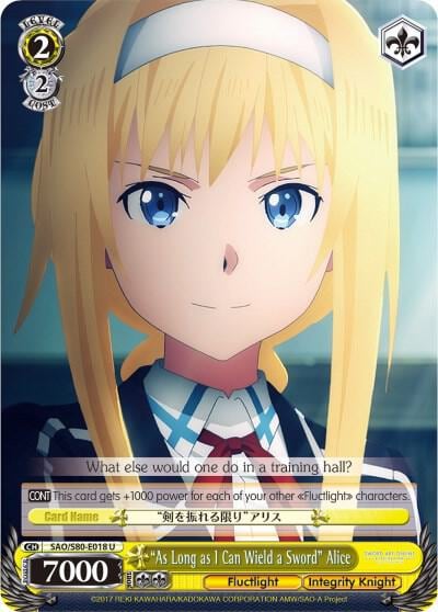 "As Long as I Can Wield a Sword" Alice, Sword Art Online -Alicization- Vol.2 SAO/S80-E018 U