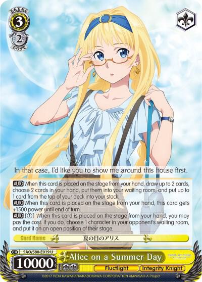 Alice on a Summer Day, Sword Art Online -Alicization- Vol.2 SAO/S80-E019 U