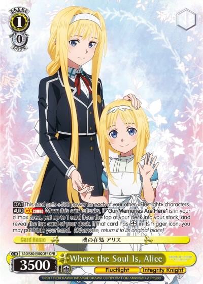 Where the Soul Is, Alice (OFR), Sword Art Online -Alicization- Vol.2 SAO/S80-E002OFR OFR
