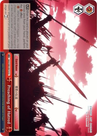 Preaching of Hatred, Sword Art Online -Alicization- Vol.2 SAO/S80-E072 CC