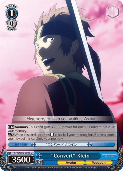 "Convert" Klein, Sword Art Online -Alicization- Vol.2 SAO/S80-E093 C