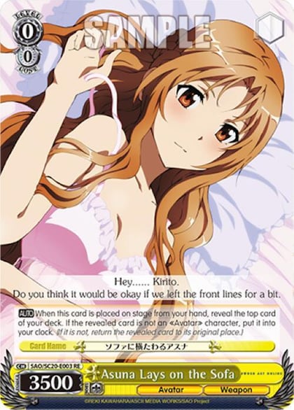 Asuna Lays on the Sofa, Sword Art Online Chronicle Set SAO/SC20-E003 RE