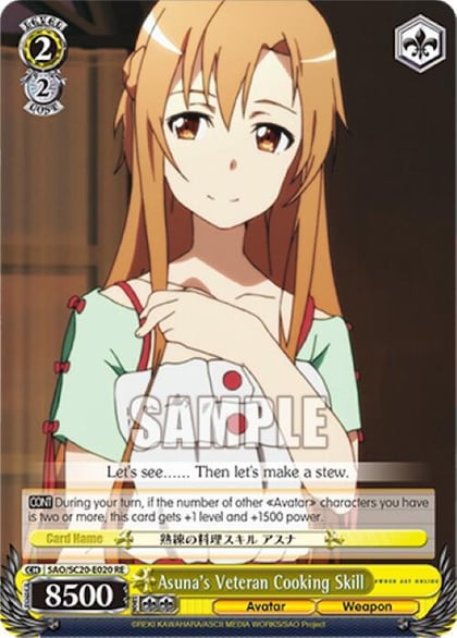 Asuna's Veteran Cooking Skill, Sword Art Online Chronicle Set SAO/S20-E020 RE