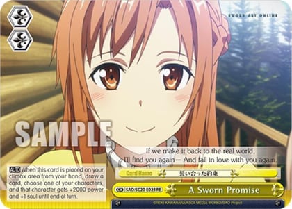 A Sworn Promise, Sword Art Online Chronicle Set SAO/S20-E023 RE