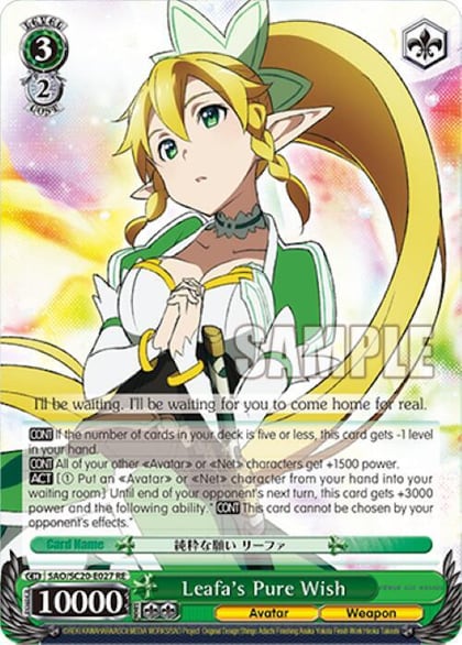 Leafa's Pure Wish, Sword Art Online Chronicle Set SAO/S20-E027 RE