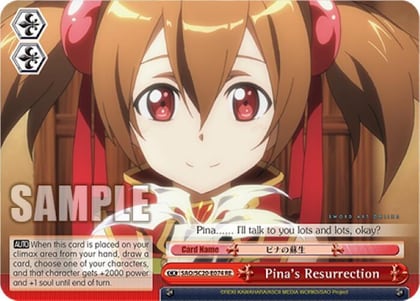 Pina's Resurrection, Sword Art Online Chronicle Set SAO/S20-E074 RE
