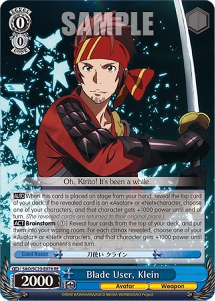 Blade User, Klein, Sword Art Online Chronicle Set SAO/SC20-E078 R