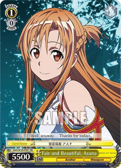 Fair and Beautiful, Asuna, Sword Art Online Chronicle Set SAO/SC20-PE01 RE