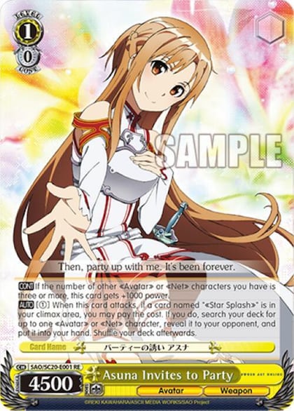 Asuna Invites to Party, Sword Art Online Chronicle Set SAO/SC20-E001 RE